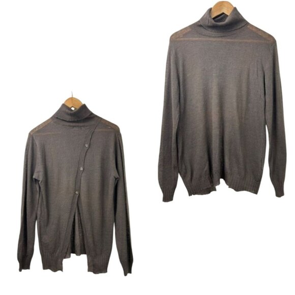 VTG Crossley Women's XL Baby Alpaca & Wool Blend Button Front Turtleneck Sweater - Picture 1 of 8